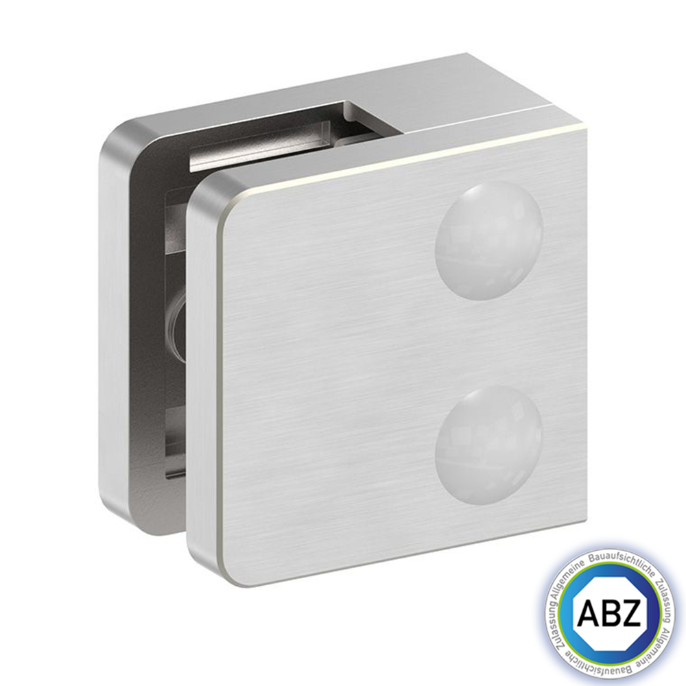 Glasklemme - mit ABZ Zulassung - Masse- 45x45x26 mm - verschiedene Anschluesse - V2A - V4A - Zink - Edel- Optik-GLASKLEMME-F-31-33-2.2