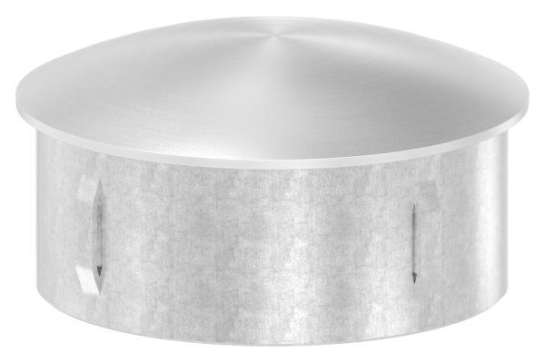Einsteckkappe V4A Ø 76-1 mm fuer Rohr 2-0-2-5 mm Wandstaerke gewoelbt-11-4110.1