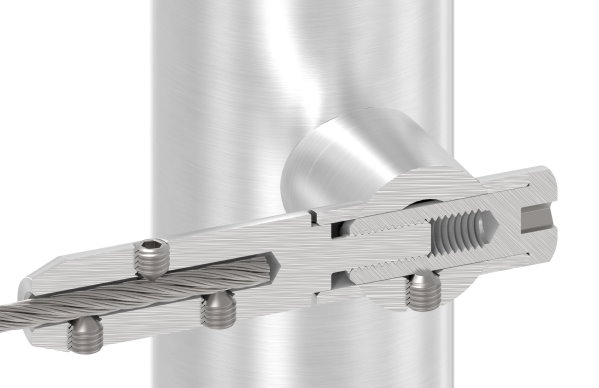 Porte-corde pour vissage et tension | Pour corde Ø 5 mm | V2A