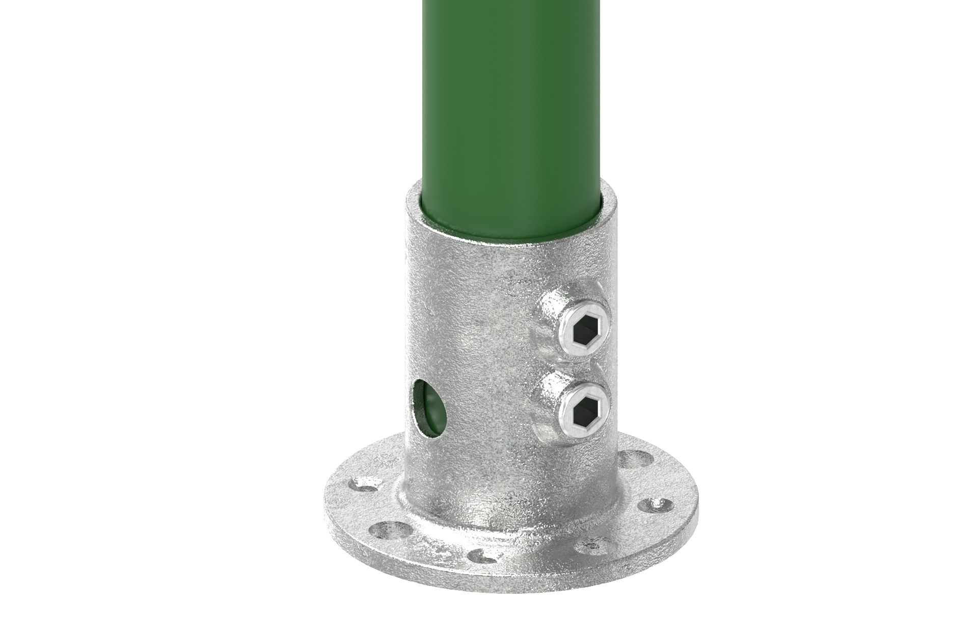 Rohrverbinder - Fussplatte Rund - 131KFD48 - 48-3 mm - 1 1-2- - Feuerverzinkt u. Elektrogalvanisiert-131KFD48