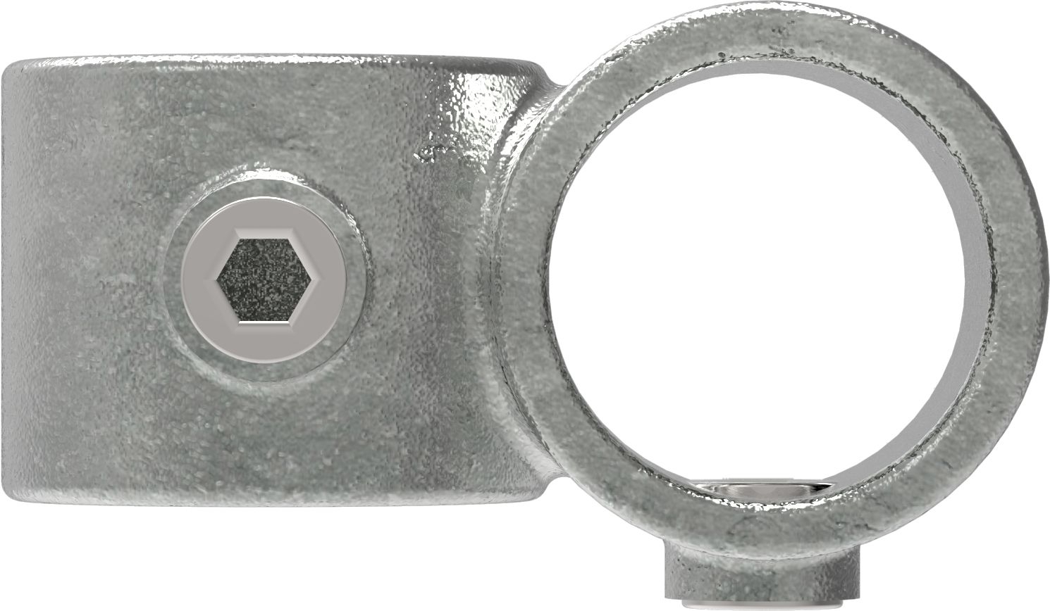 Rohrverbinder Kreuzstueck vorgesetzt 90° Ø 26-9 mm -3-4- - Temperguss verzinkt - 161A27-161A27