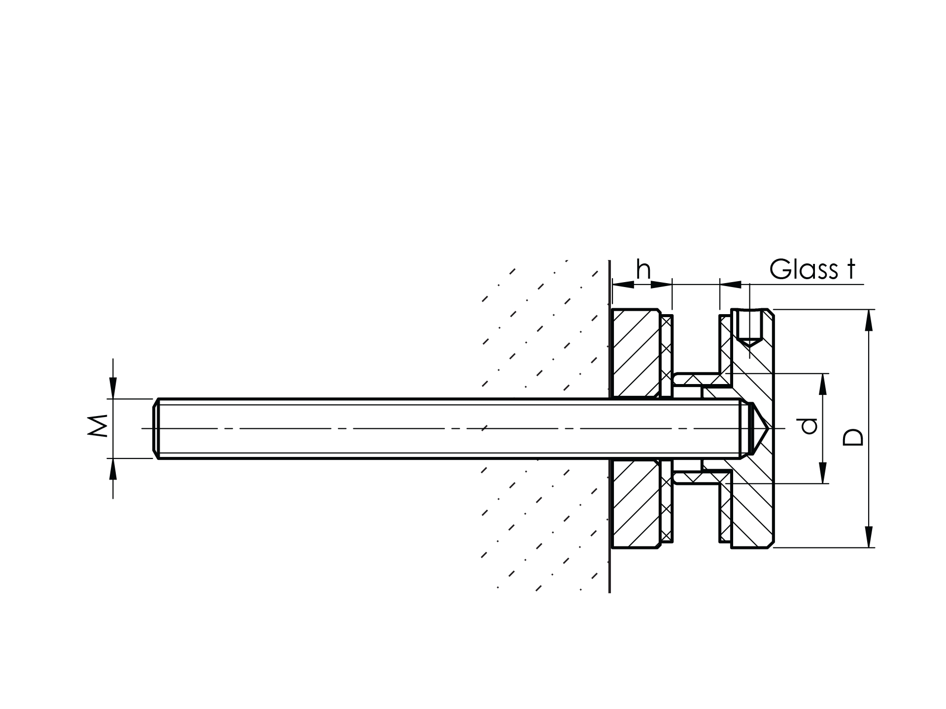 Porte-verre 40 mm (plat) V2A