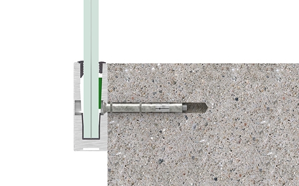 Alu-Profil - MASSIV - Laenge- 3000 mm - seitliche Montage - Aluminium-12-2208.6