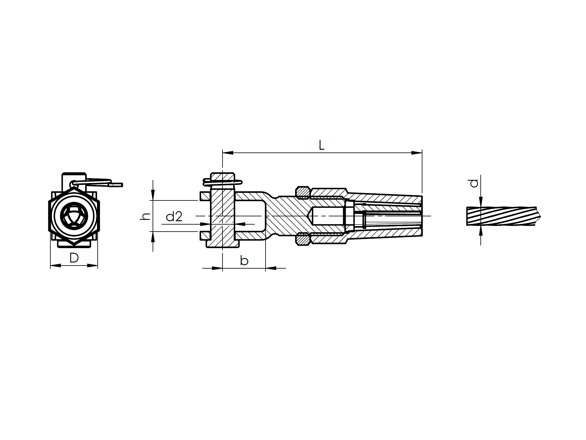 Gabelterminal Edelstahl AISI 316 fuer 5 mm Kabel L 66 mm geschliffen-89-11A147300005-A.4