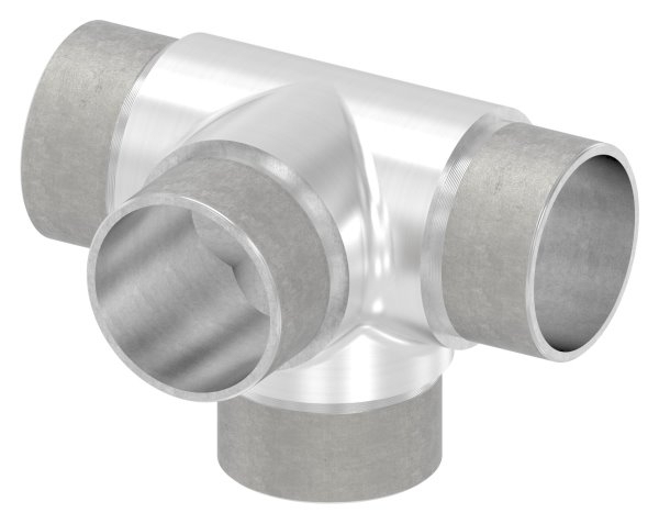 Kreuzstueck mit unterschiedlichen Abgaengen- fuer Rohr Ø 42-4x2-0 mm V2A-11-3663.4