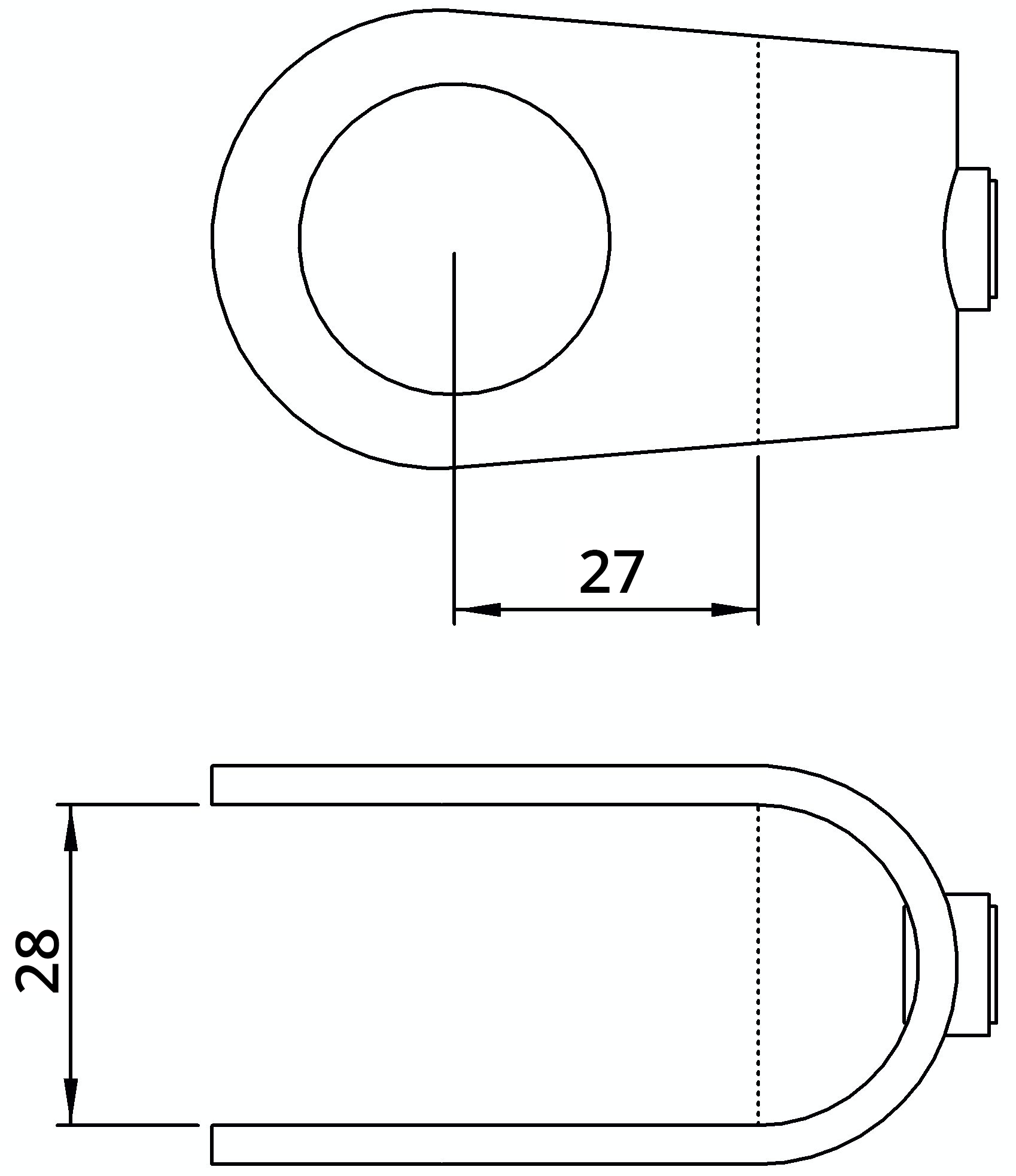 Raccord de tuyau | Pièce transversale ouverte | 160A27 | 26,9 mm | 3/4" | Fonte malléable et électro-galvanisé