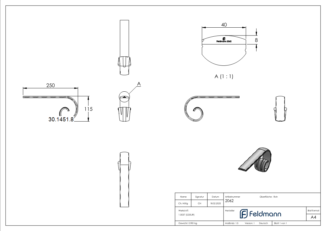 Handlauf-Endstueck 40x8 mm Kanten gehaemmert Stahl S235JR schweissbar-30-1451.8