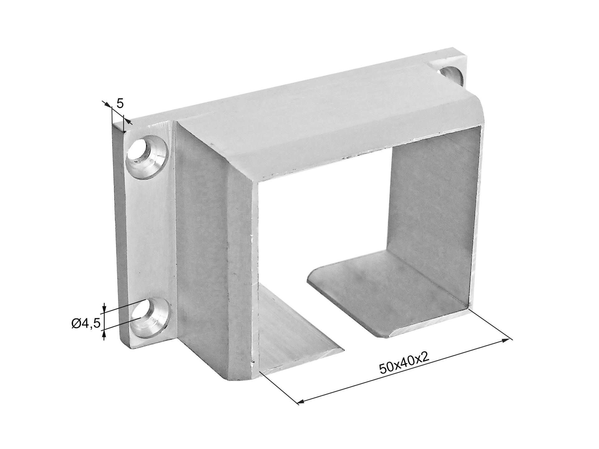Griffhalterung Flansch Aluminium fuer Glas Satin-ELOX Schwarz-89-11AL6505540SE-A.4