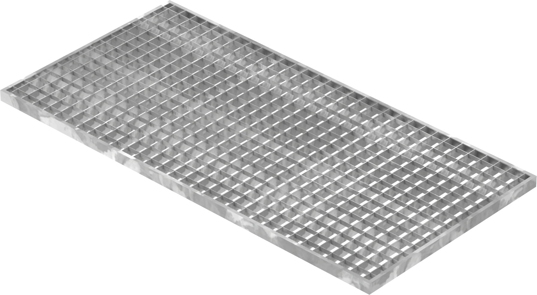 Lichtschachtrost Baunormrost - Masse-  490x990x25 mm 30-30 mm - aus S235JR -St37-2- im Vollbad feuerverzinkt-23-49993025.7