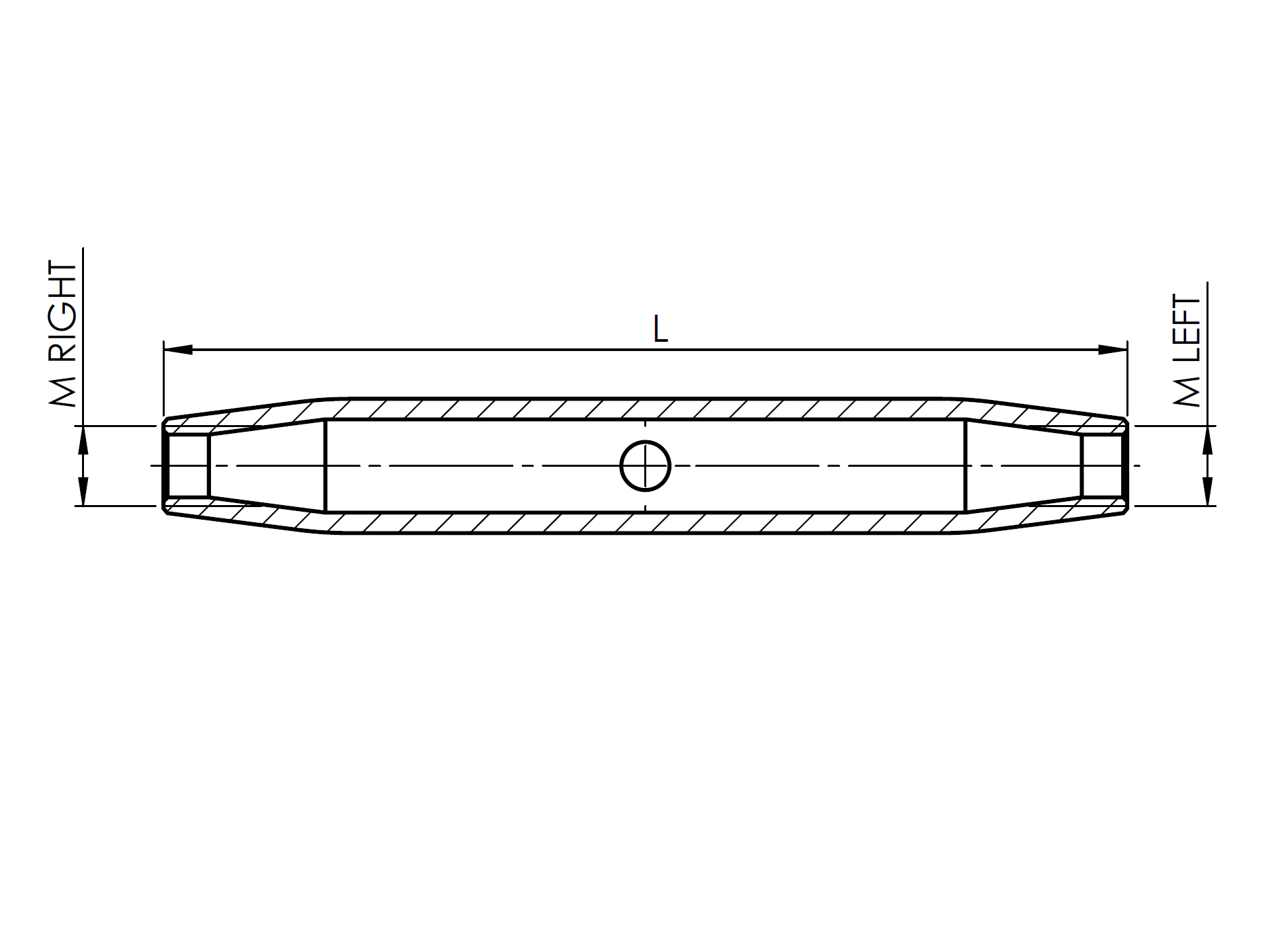 Seilspanner Edelstahl AISI 316 Laenge 90 mm M6 Schliff-89-11A147605M6-A.4