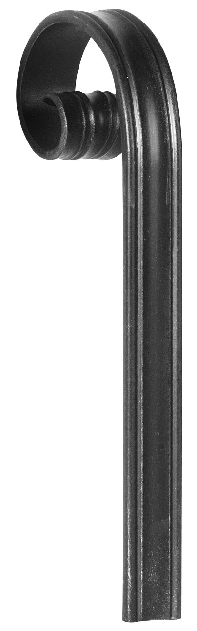 Embout de main courante | Matériau : 40x8 mm | Rainure longitudinale | Acier (brut) S235JR