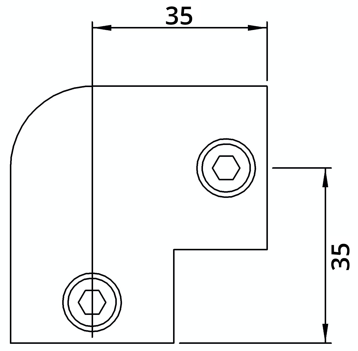 Raccord de tuyau | Coude 90° | 125T21 | 21,3 mm | 1/2" | Fonte malléable et électrozinguée