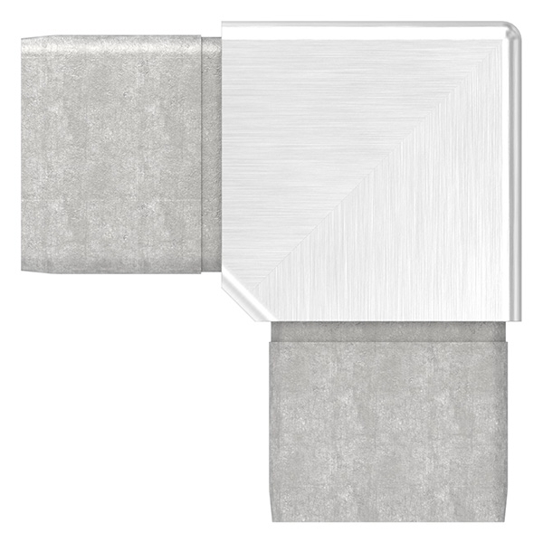 Angle V2A 90° pour enfichage et collage pour 40 x 40 x 2,0 mm