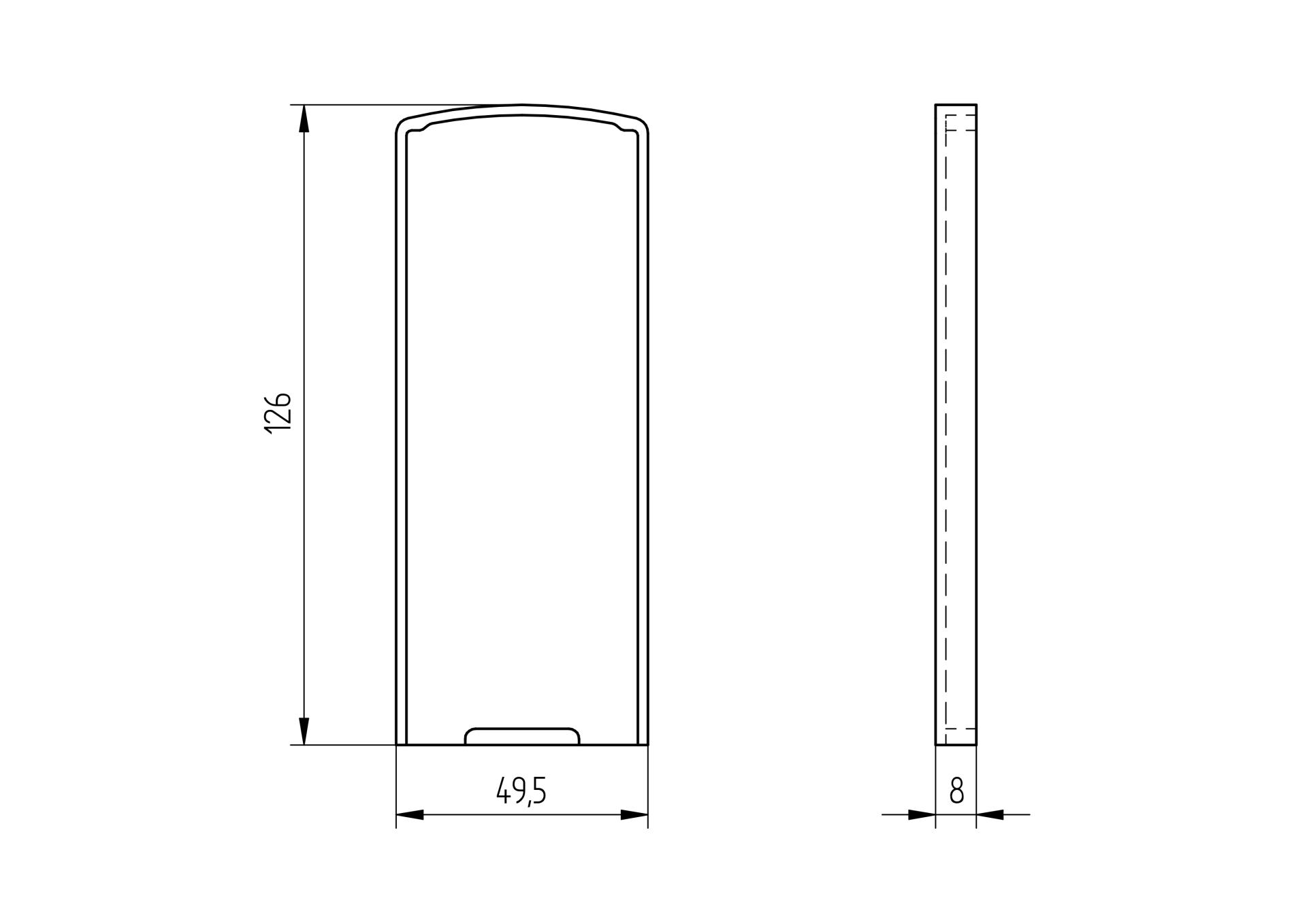 Endkappe Aluminium fuer Profil AL-0004 pulverbeschichtet Anthrazit RAL 7016-89-11AL0034004R7016-A.4