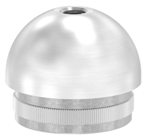 Einsteckkappe V2A Edelstahl fuer Rohr Ø 42-4 x 2-5 mm- M8 Gewinde- halbrund-88-1150270-240M8G.25