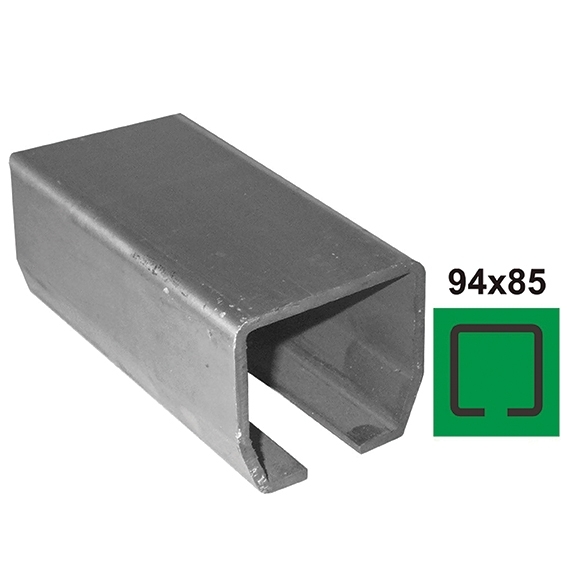 Laufschiene Stahl roh 94 x 85 x 5 mm L = 6000 mm Omega-Profil-89-11H0294X85FE6000-A.4