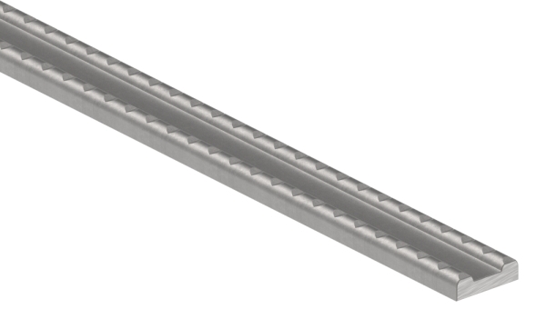 Hespène fer rainuré 25 x 8 x 4mm ; longueur 3m