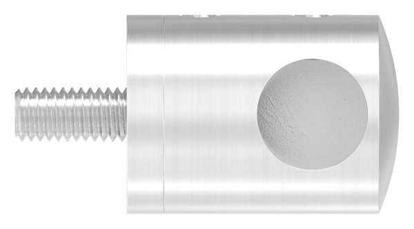 Querstabhalter V2A Edelstahl – Anschluss FLACH passend fuer Rundstaebe 12 mm mit Sackloch Abschluss rechts inkl- Schrauben-11-1035.4