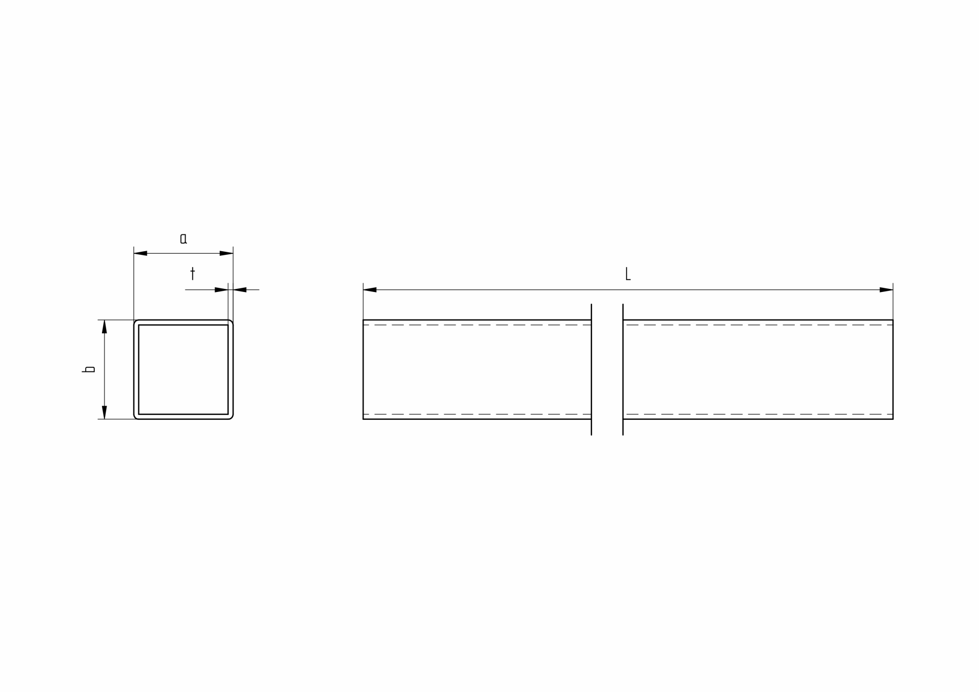 Vierkantrohr Edelstahl AISI 304 40 x 40 x 2 mm 5000 mm geschliffen-89-11A40X40X25000-A.4