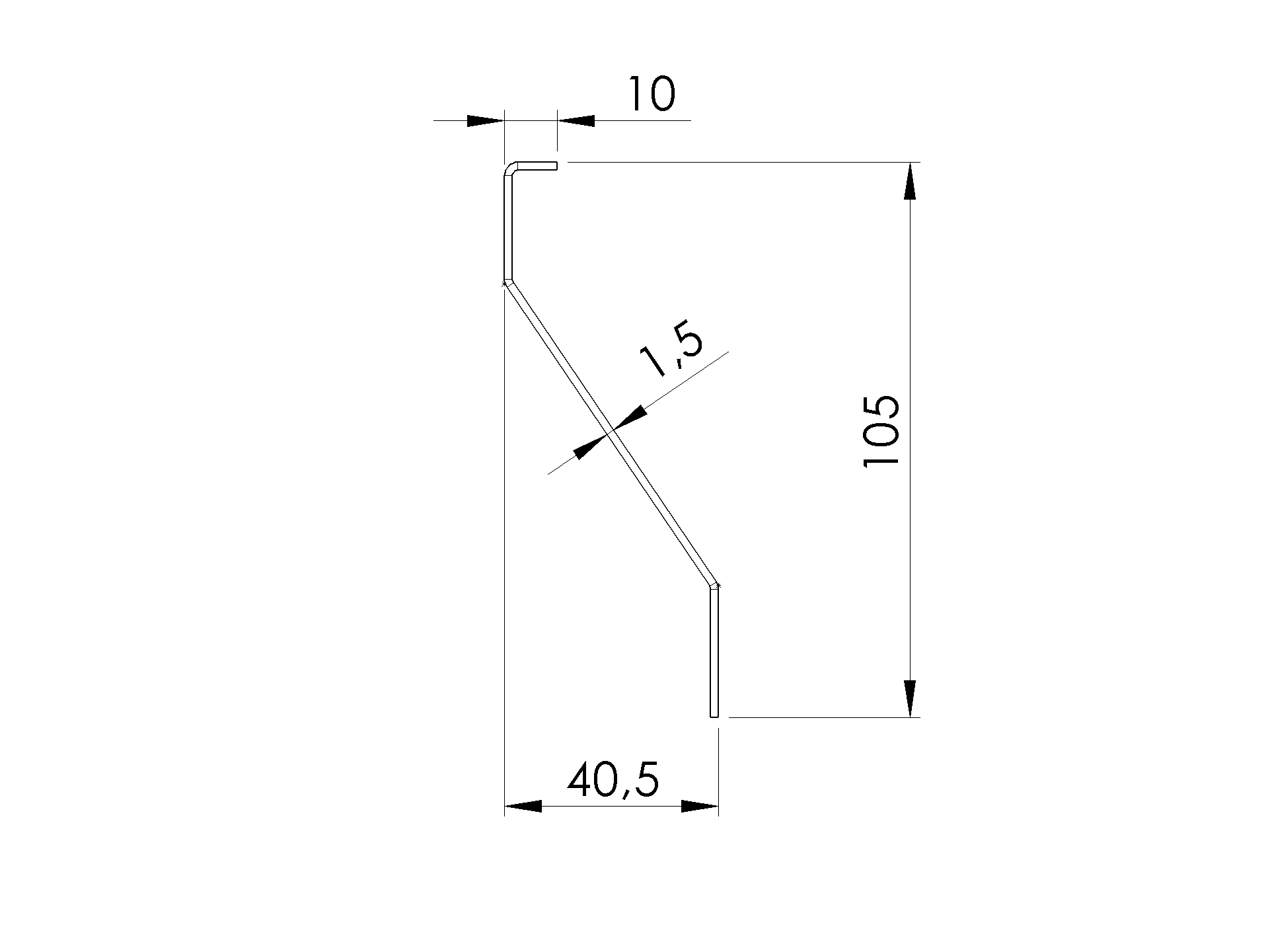 Zaunjalousie Stahl verzinkt 40 x 105 mm 6000 mm lang 1-5 mm stark-89.ZNL4S40X1056000N