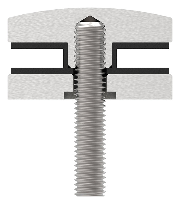 Glaspunkthalter Ø 52 mm- V2A- Anschluss- Flach -mit abP-10-5100.4