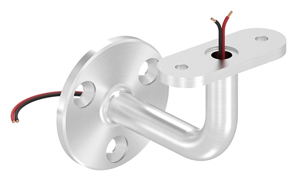 Handlaufhalter V2A Ronde Ø 60x5 mm- Wandabstand 75 mm- Kabeldurchfuehrung LED-88-1150218-240.00